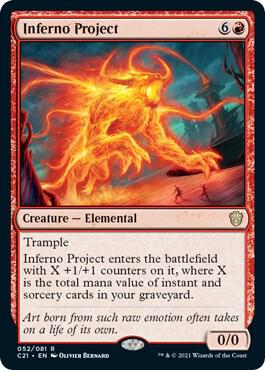 Inferno Project card from Commander 2021