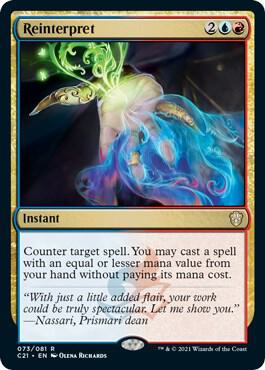 Reinterpret card from Commander 2021