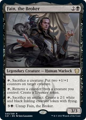 Fain, the Broker card from Commander 2021