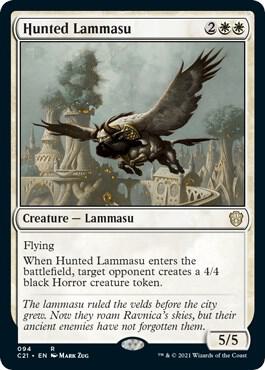 Hunted Lammasu card from Commander 2021