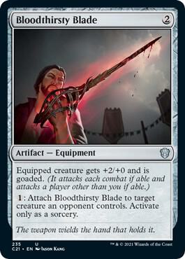 Bloodthirsty Blade card from Commander 2021