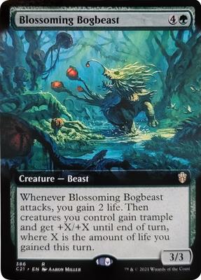 Blossoming Bogbeast (Extended Art) card from Commander 2021