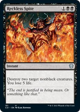 Reckless Spite card from Commander 2021
