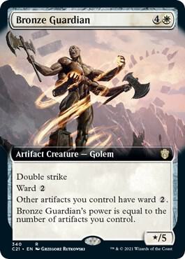 Bronze Guardian (Extended Art) card from Commander 2021