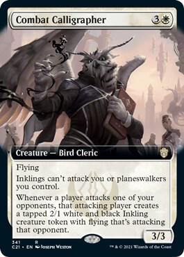 Combat Calligrapher (Extended Art) card from Commander 2021