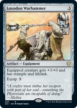 Loxodon Warhammer card from Commander 2021