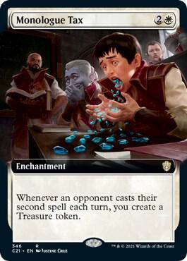 Monologue Tax (Extended Art) card from Commander 2021