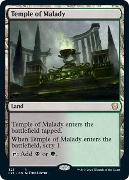 Temple of Malady card from Commander 2021