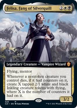 Felisa, Fang of Silverquill (Extended Art) card from Commander 2021