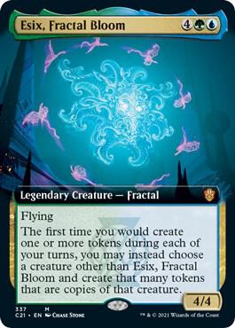 Esix, Fractal Bloom (Extended Art) card from Commander 2021