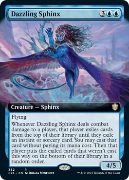 Dazzling Sphinx (Extended Art) card from Commander 2021