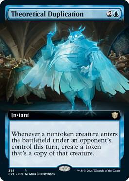 Theoretical Duplication (Extended Art) card from Commander 2021
