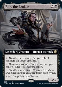 Fain, the Broker (Extended Art) card from Commander 2021