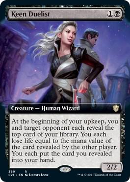 Keen Duelist (Extended Art) card from Commander 2021