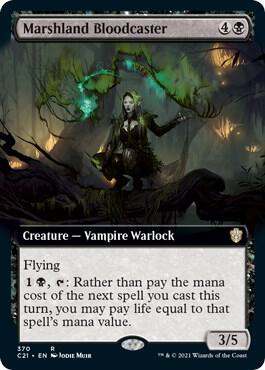 Marshland Bloodcaster (Extended Art) card from Commander 2021