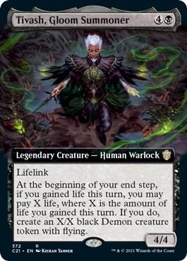 Tivash, Gloom Summoner (Extended Art) card from Commander 2021