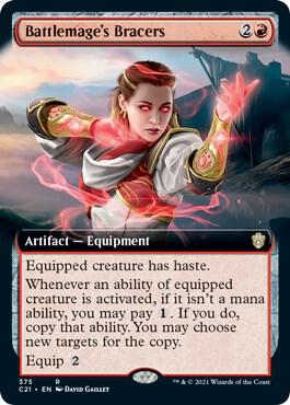 Battlemage's Bracers (Extended Art) card from Commander 2021