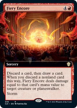 Fiery Encore (Extended Art) card from Commander 2021