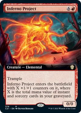 Inferno Project (Extended Art) card from Commander 2021