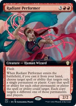 Radiant Performer (Extended Art) card from Commander 2021
