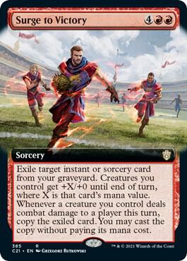 Surge to Victory (Extended Art) card from Commander 2021