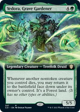 Yedora, Grave Gardener (Extended Art) card from Commander 2021