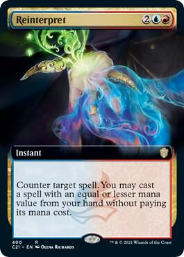 Reinterpret (Extended Art) card from Commander 2021