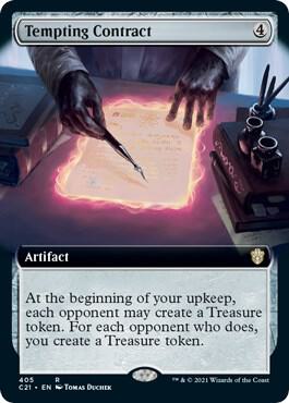 Tempting Contract (Extended Art) card from Commander 2021