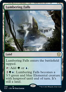 Lumbering Falls card from Commander 2021