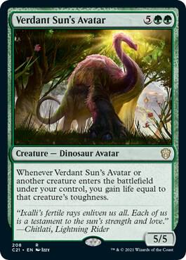 Verdant Sun's Avatar card from Commander 2021