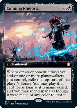 Cunning Rhetoric (Extended Art) card from Commander 2021