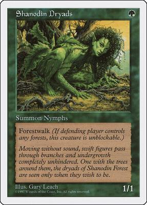 Shanodin Dryads card from Fifth Edition