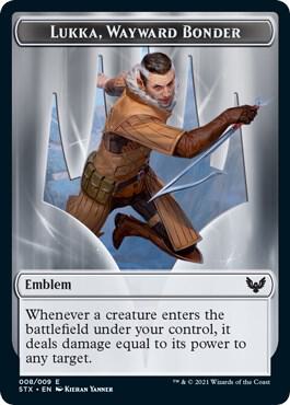 Emblem - Lukka, Wayward Bonder card from Strixhaven: School of Mages