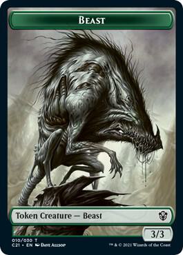 Beast (010) // Fish Double-Sided Token card from Commander 2021