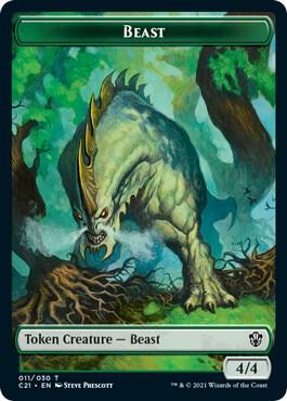 Beast (011) // Insect Double-Sided Token card from Commander 2021