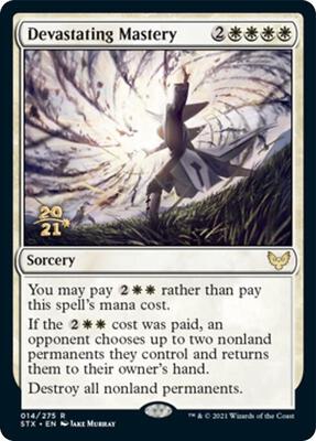 Devastating Mastery card from Prerelease Cards