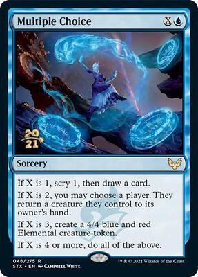 Multiple Choice card from Prerelease Cards