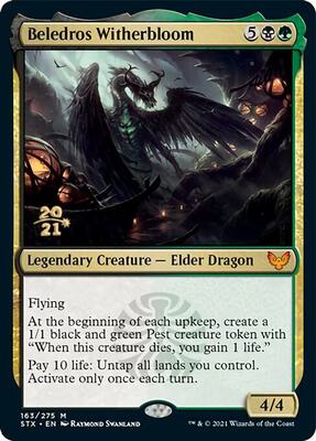Beledros Witherbloom card from Prerelease Cards