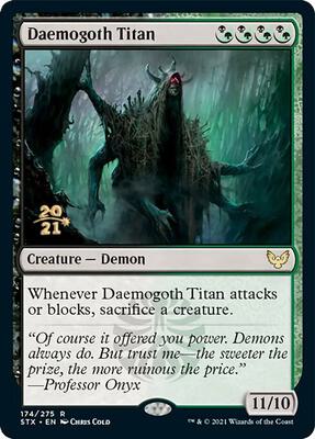 Daemogoth Titan card from Prerelease Cards