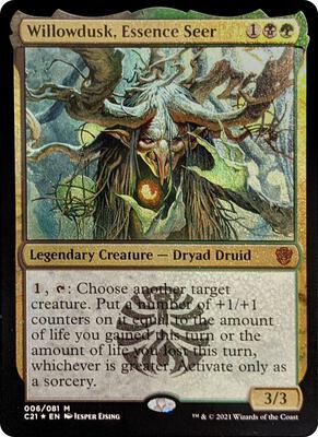 Willowdusk, Essence Seer (Display Commander) - Thick Stock card from Commander 2021