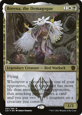 Breena, the Demagogue (Display Commander) - Thick Stock card from Commander 2021