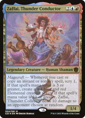 Zaffai, Thunder Conductor (Display Commander) - Thick Stock card from Commander 2021