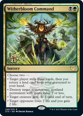 Witherbloom Command card from Prerelease Cards