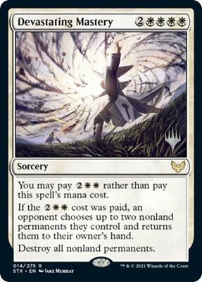 Devastating Mastery card from Promo Pack: Strixhaven