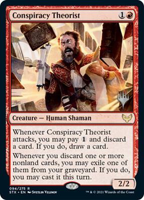 Conspiracy Theorist card from Promo Pack: Strixhaven