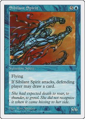 Sibilant Spirit card from Fifth Edition