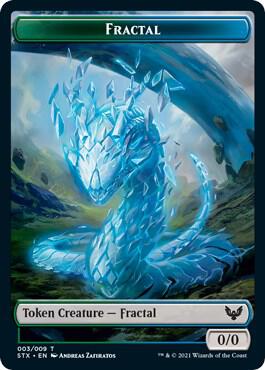 Fractal (3) // Emblem - Rowan, Scholar of Sparks (9) Double-sided Token card from Strixhaven: School of Mages