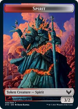 Spirit (6) // Treasure (7) Double-sided Token card from Strixhaven: School of Mages