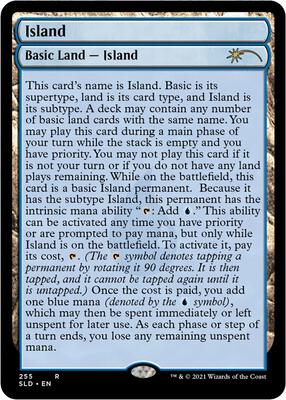 Island (255) (Full-Text Lands) card from Secret Lair Drop Series