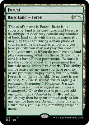 Forest (258) (Full-Text Lands) card from Secret Lair Drop Series
